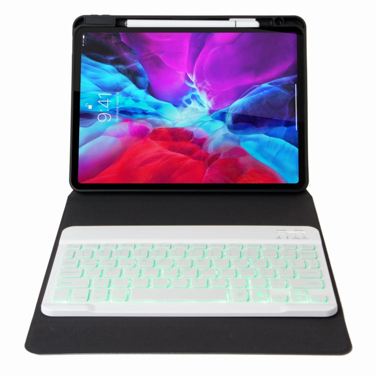 H-097S Monochrome Backlight Bluetooth Keyboard Leather Case with Rear Three-fold Holder For iPad 9.7 2018 & 2017(Purple) - Universal by PMC TechLife | Online Shopping South Africa | PMC TechLife