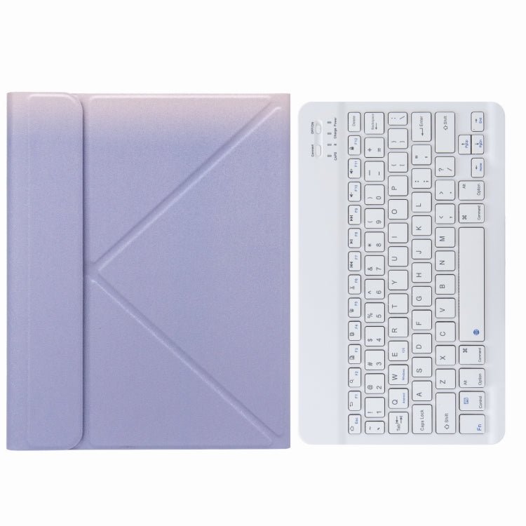 H-097 Bluetooth Keyboard Leather Case with Rear Three-fold Holder For iPad 9.7 2018 & 2017(Purple) - Universal by PMC TechLife | Online Shopping South Africa | PMC TechLife