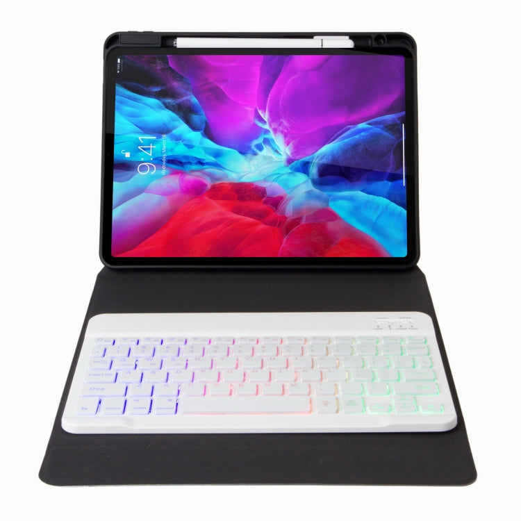 H-097S3 Tri-color Backlight Bluetooth Keyboard Leather Case with Rear Three-fold Holder For iPad 9.7 2018 & 2017(Purple) - Universal by PMC TechLife | Online Shopping South Africa | PMC TechLife