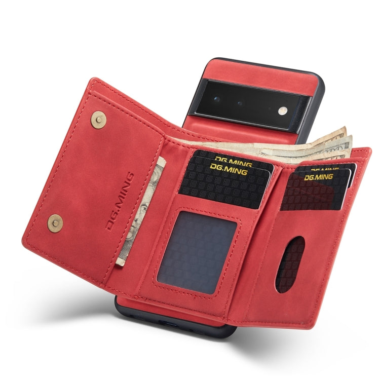 For Google Pixel 6 Pro DG.MING M1 Series 3-Fold Multi Card Wallet Back Cover Leather Phone Case(Red) - Google Cases by DG.MING | Online Shopping South Africa | PMC TechLife | Buy Now Pay Later Mobicred