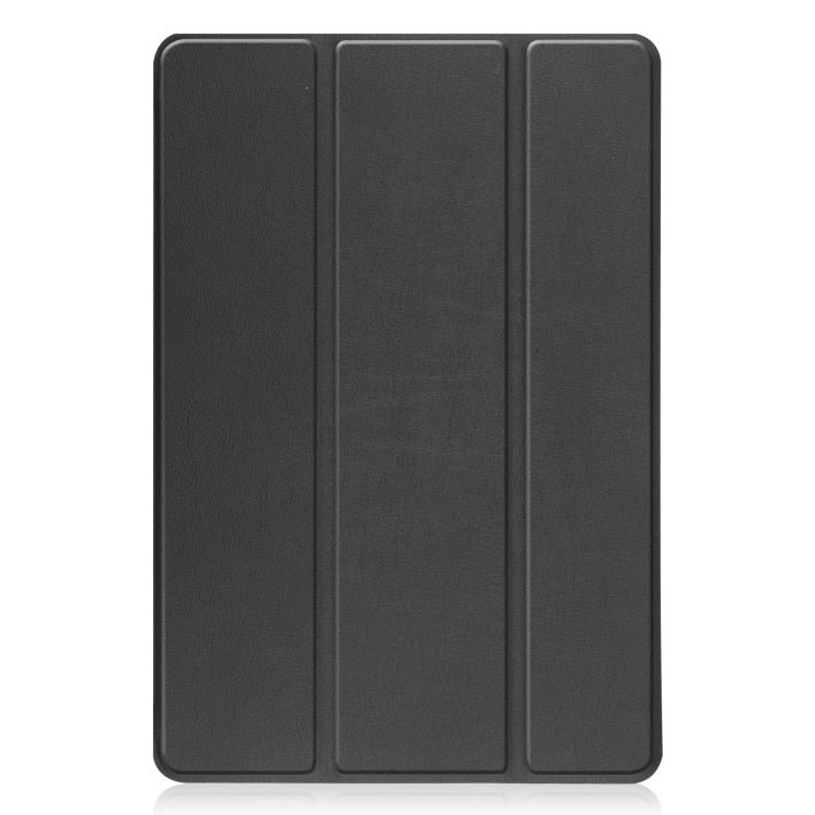 For TCL Tab 10s Three-folding Holder Custer Texture Leather Tablet Case(Black) - Others by PMC TechLife | Online Shopping South Africa | PMC TechLife | Buy Now Pay Later Mobicred