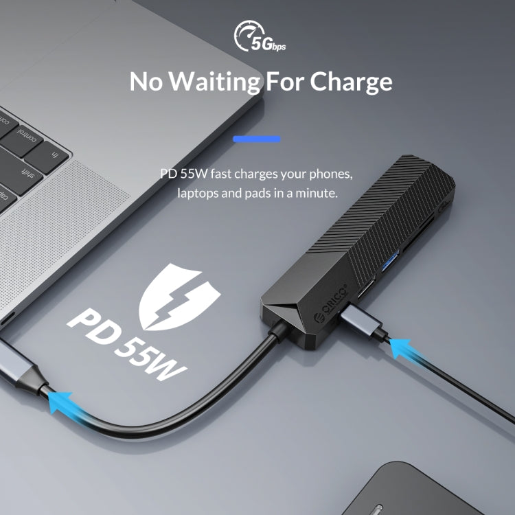 ORICO MDK-6P-GY-BP 6 In 1 Type-C / USB-C Multifunctional Docking Station(Grey) - free shipping - PMC Jewellery - Order now!