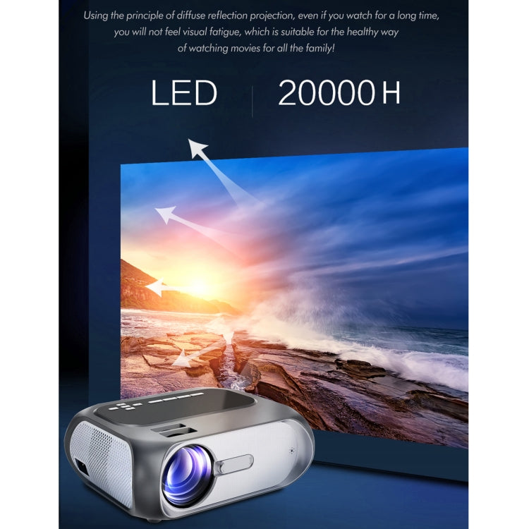 T7i 720P 200 ANSI Home Theater LED HD Digital Projector, Basic Version, AU Plug(Silver Grey) - LED Projector by PMC Jewellery | Online Shopping South Africa | PMC Jewellery | Buy Now Pay Later Mobicred