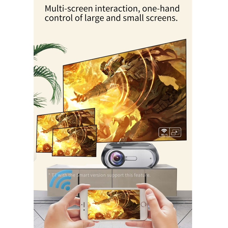 T7i 720P 200 ANSI Home Theater LED HD Digital Projector, Same Screen Version, US Plug(Silver Grey) - LED Projector by PMC TechLife | Online Shopping South Africa | PMC TechLife | Buy Now Pay Later Mobicred