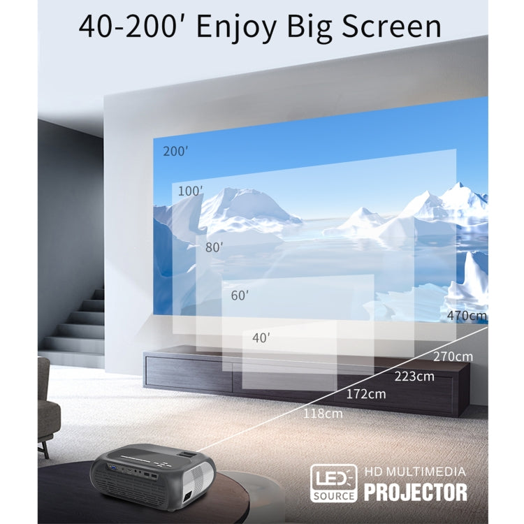 T7i 720P 200 ANSI Home Theater LED HD Digital Projector, Same Screen Version, US Plug(Silver Grey) - LED Projector by PMC Jewellery | Online Shopping South Africa | PMC Jewellery | Buy Now Pay Later Mobicred