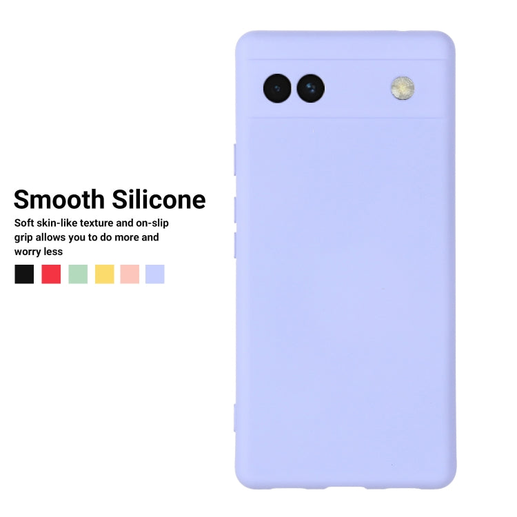For Google Pixel 6a Pure Color Liquid Silicone Phone Case(Purple) - Google Cases by PMC TechLife | Online Shopping South Africa | PMC TechLife | Buy Now Pay Later Mobicred