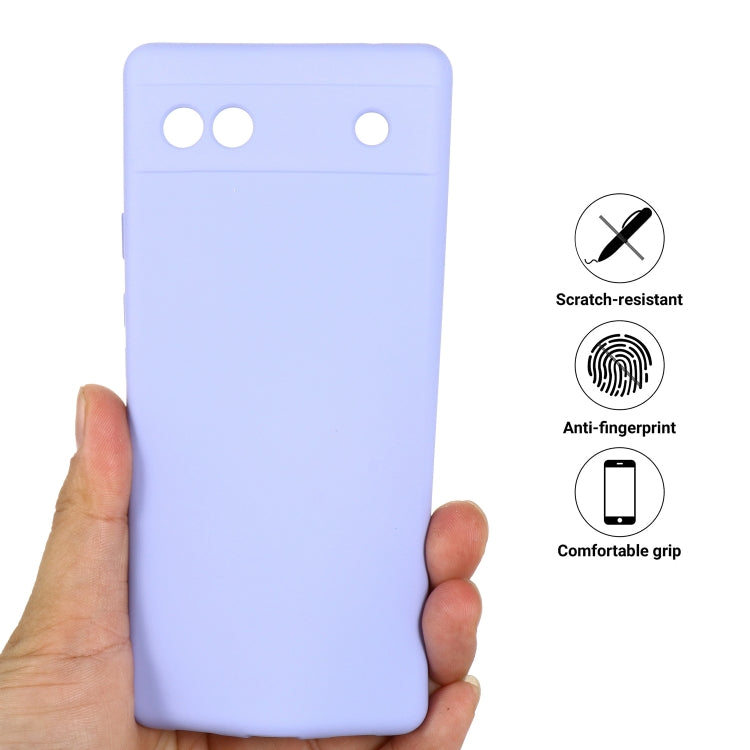 For Google Pixel 6a Pure Color Liquid Silicone Phone Case(Purple) - Google Cases by PMC TechLife | Online Shopping South Africa | PMC TechLife | Buy Now Pay Later Mobicred