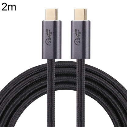 20Gbps USB 3.2 USB-C / Type-C Male to USB-C / Type-C Male Braided Data Cable, Cable Length:2m(Black) - Cable & Adapters by PMC Jewellery | Online Shopping South Africa | PMC Jewellery | Buy Now Pay Later Mobicred