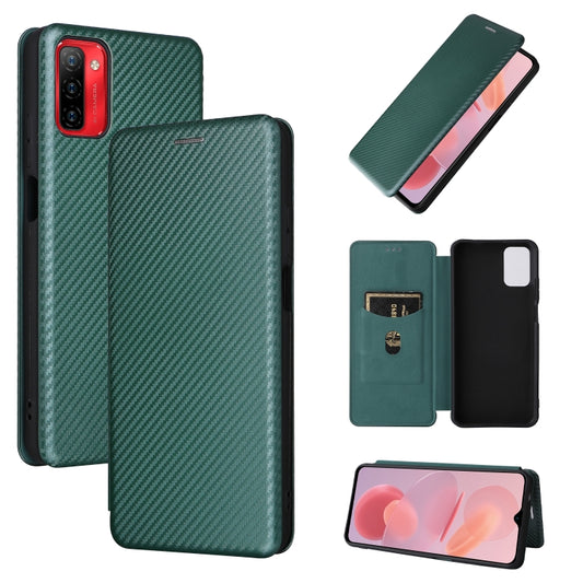 For Ulefone Note 12P Carbon Fiber Texture Horizontal Flip PU Phone Case(Green) - Ulefone Cases by PMC Jewellery | Online Shopping South Africa | PMC Jewellery | Buy Now Pay Later Mobicred