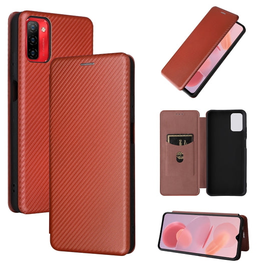 For Ulefone Note 12P Carbon Fiber Texture Horizontal Flip PU Phone Case(Brown) - Ulefone Cases by PMC Jewellery | Online Shopping South Africa | PMC Jewellery | Buy Now Pay Later Mobicred