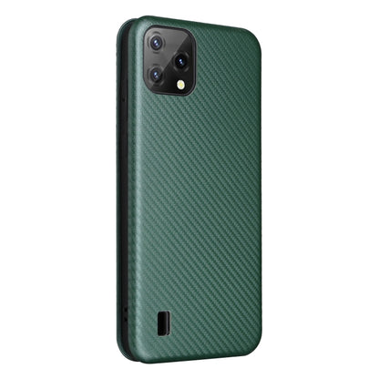 For Blackview A55 Carbon Fiber Texture Horizontal Flip PU Phone Case(Green) - More Brand by PMC Jewellery | Online Shopping South Africa | PMC Jewellery | Buy Now Pay Later Mobicred