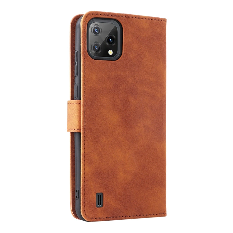 For Blackview A55 Skin Feel Magnetic Buckle Leather Phone Case(Brown) - More Brand by PMC Jewellery | Online Shopping South Africa | PMC Jewellery | Buy Now Pay Later Mobicred