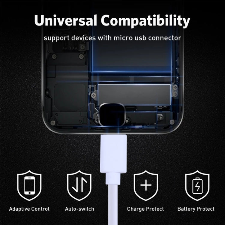 USB to Micro USB Copper Core Charging Cable, Cable Length:1m(White) - Micro USB Cable by PMC Jewellery | Online Shopping South Africa | PMC Jewellery | Buy Now Pay Later Mobicred