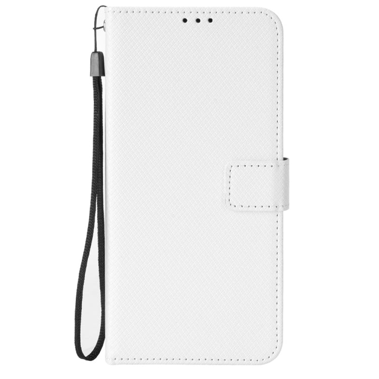 For DOOGEE N40 Pro Diamond Texture Leather Phone Case(White) - Doogee Cases by PMC TechLife | Online Shopping South Africa | PMC TechLife | Buy Now Pay Later Mobicred