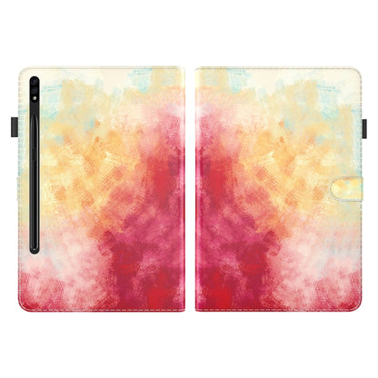 For Samsung Galaxy Tab S9+ Watercolor Pattern Flip Leather Tablet Case(Spring Cherry) - Galaxy Tab S9+ Cases by PMC Jewellery | Online Shopping South Africa | PMC Jewellery | Buy Now Pay Later Mobicred