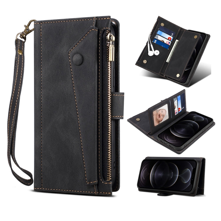 For Google Pixel 6a Retro Frosted Horizontal Flip Leather Phone Case(Black) - Google Cases by PMC TechLife | Online Shopping South Africa | PMC TechLife | Buy Now Pay Later Mobicred