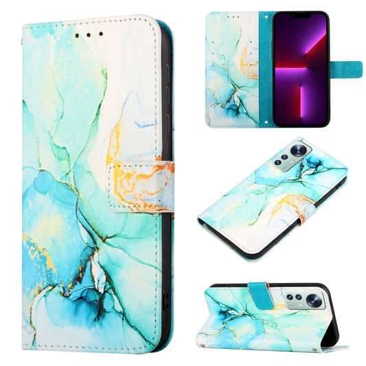 For Xiaomi 12 Pro PT003 Marble Pattern Flip Leather Phone Case(Green LS003) - Xiaomi Cases by PMC Jewellery | Online Shopping South Africa | PMC Jewellery