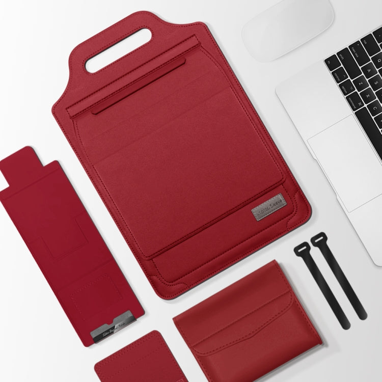 15 inch Multifunctional Mouse Pad Stand Handheld Laptop Bag(Red) - 15 inch by PMC Jewellery | Online Shopping South Africa | PMC Jewellery | Buy Now Pay Later Mobicred