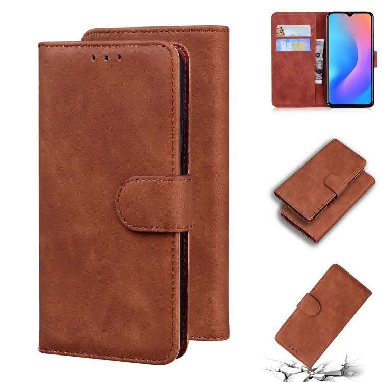 For Blackview A60 Pro Skin Feel Pure Color Flip Leather Phone Case(Brown) - More Brand by PMC Jewellery | Online Shopping South Africa | PMC Jewellery | Buy Now Pay Later Mobicred