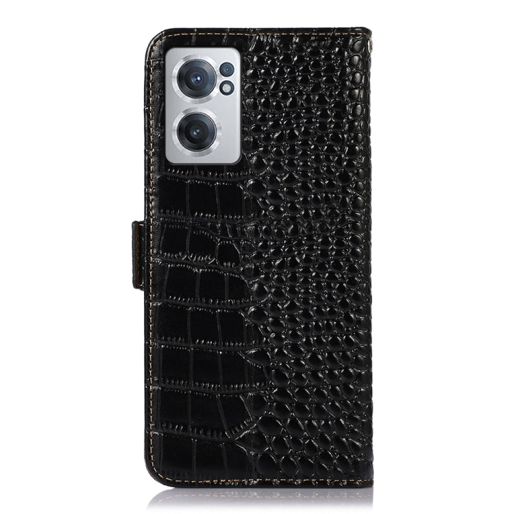 For OnePlus Nord CE 2 5G Crocodile Top Layer Cowhide Leather Phone Case(Black) - OnePlus Cases by PMC TechLife | Online Shopping South Africa | PMC TechLife | Buy Now Pay Later Mobicred