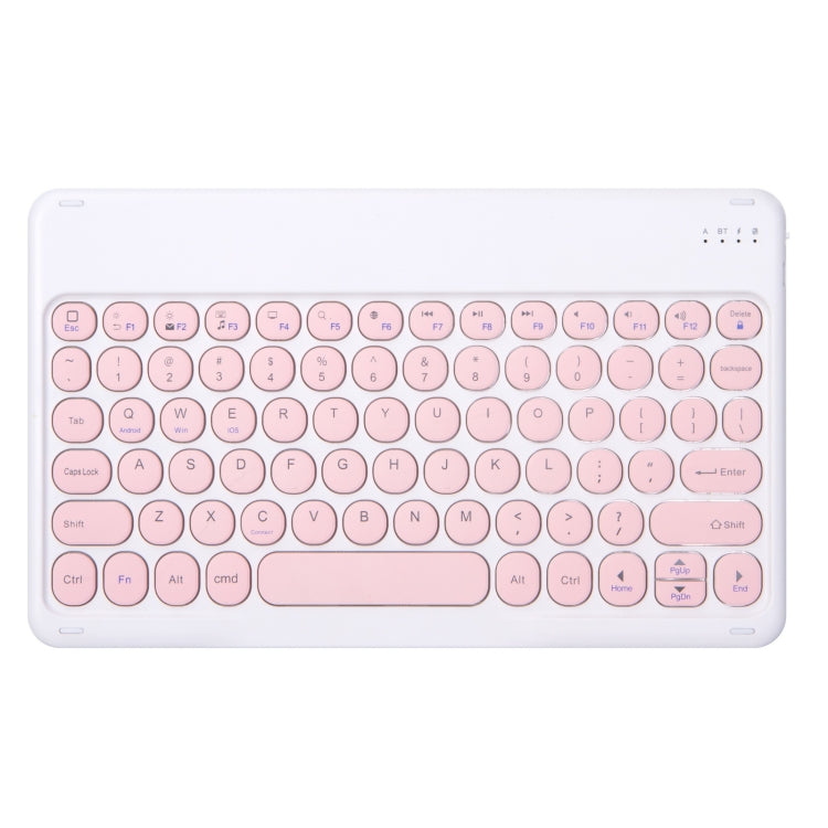 +X3 Universal Candy Color Round Keys Bluetooth Keyboard Leather Case(Light Pink) - Universal Keyboard by PMC Jewellery | Online Shopping South Africa | PMC Jewellery