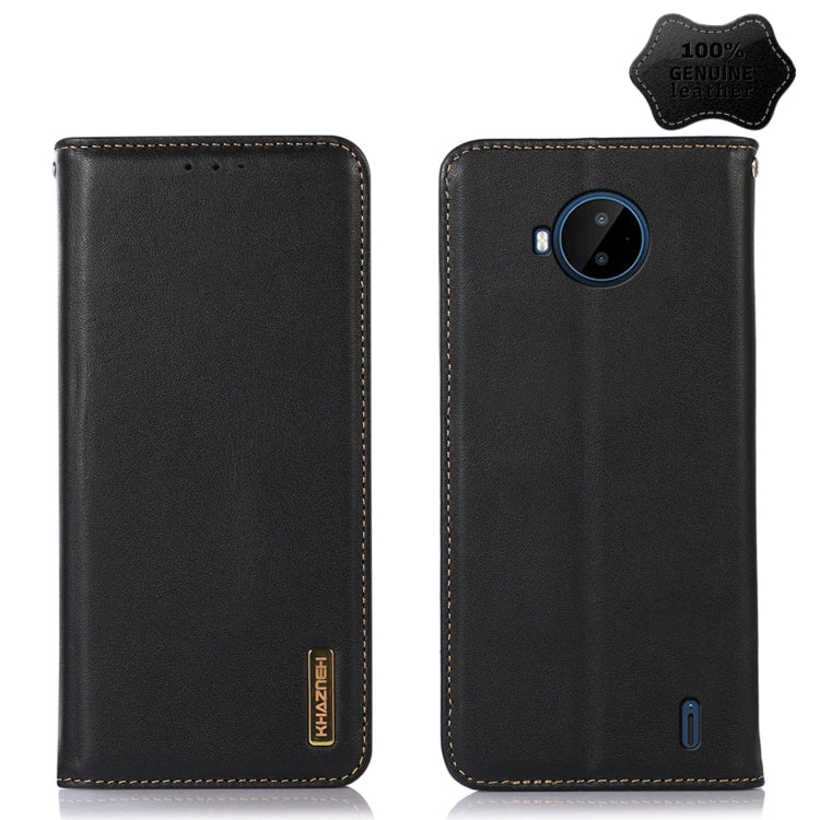 For Nokia C20 Plus KHAZNEH Nappa Top Layer Cowhide Leather Phone Case(Black) - Nokia Cases by PMC TechLife | Online Shopping South Africa | PMC TechLife | Buy Now Pay Later Mobicred