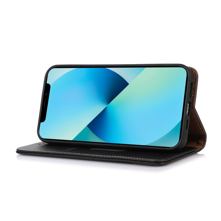 For Nokia C20 Plus KHAZNEH Nappa Top Layer Cowhide Leather Phone Case(Black) - Nokia Cases by PMC TechLife | Online Shopping South Africa | PMC TechLife | Buy Now Pay Later Mobicred