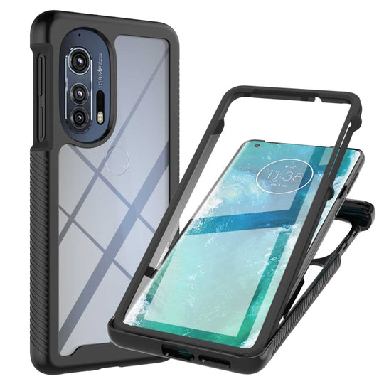 For Motorola Edge+ 2022 Starry Sky Solid Color Series PC + TPU Phone Case with PET Film(Black) - Motorola Cases by PMC Jewellery | Online Shopping South Africa | PMC Jewellery