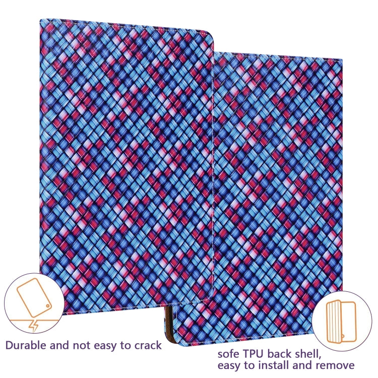 For Lenovo Tab M10 Plus 10.6 3rd Gen. Color Weave Leather Tablet Case with Holder(Blue) - Lenovo by PMC TechLife | Online Shopping South Africa | PMC TechLife | Buy Now Pay Later Mobicred