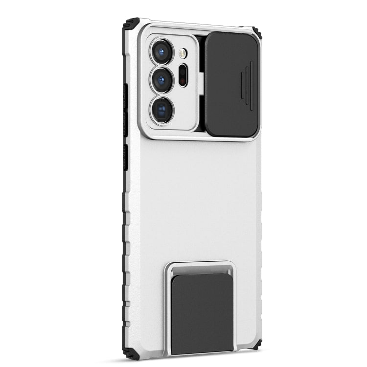 For Samsung Galaxy Note20 Ultra Stereoscopic Holder Sliding Camshield Phone Case(White) - Galaxy Note20 Ultra Cases by PMC Jewellery | Online Shopping South Africa | PMC Jewellery