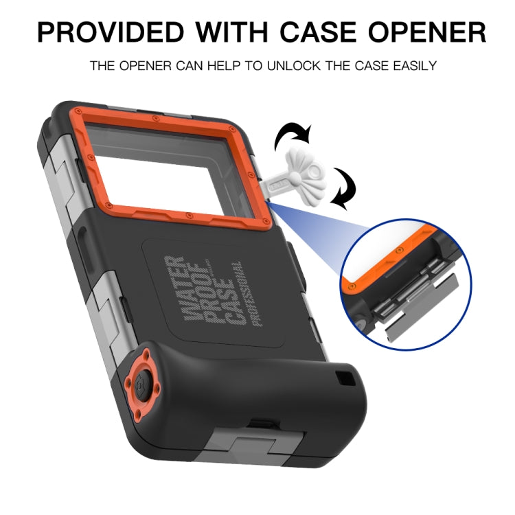 RedPepper 2nd Generation Diving Waterproof Protective Case, Waterproof depth: 15m(Black + Orange) - free shipping - PMC Jewellery - Order now!