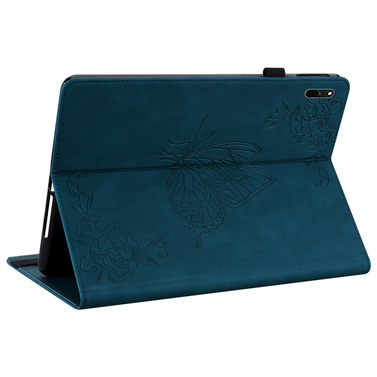 For Huawei MatePad 11 2021 Butterfly Flower Embossed Leather Tablet Case(Blue) - Huawei by PMC TechLife | Online Shopping South Africa | PMC TechLife | Buy Now Pay Later Mobicred