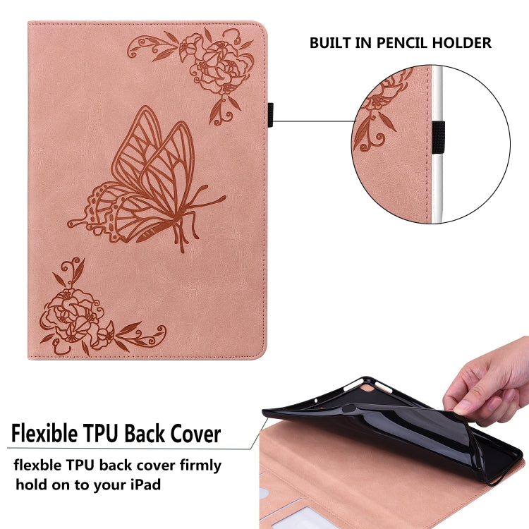 For Huawei MatePad 11 2021 Butterfly Flower Embossed Leather Tablet Case(Rose Gold) - Huawei by PMC TechLife | Online Shopping South Africa | PMC TechLife | Buy Now Pay Later Mobicred
