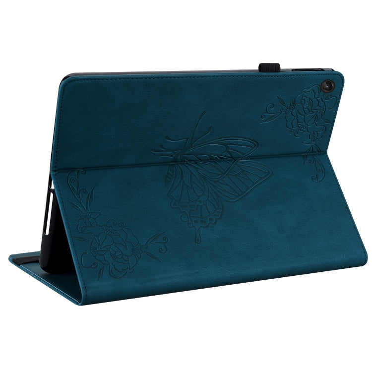 For Lenovo Tab M10 Plus 10.6 3rd Gen Butterfly Flower Embossed Leather Tablet Case(Blue) - Lenovo by PMC TechLife | Online Shopping South Africa | PMC TechLife | Buy Now Pay Later Mobicred