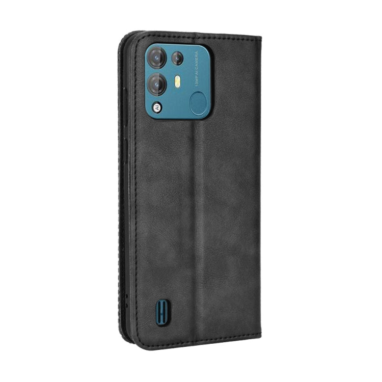 For Blackview A55 Pro Magnetic Buckle Retro Texture Leather Phone Case(Black) - More Brand by PMC Jewellery | Online Shopping South Africa | PMC Jewellery