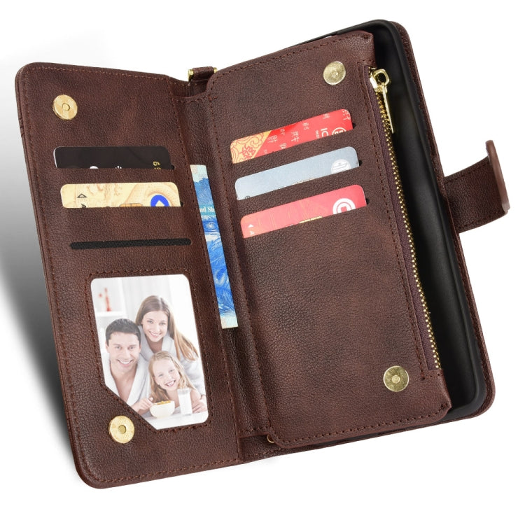 For Doogee X96 Pro Litchi Texture Zipper Leather Phone Case(Brown) - Doogee Cases by PMC TechLife | Online Shopping South Africa | PMC TechLife | Buy Now Pay Later Mobicred