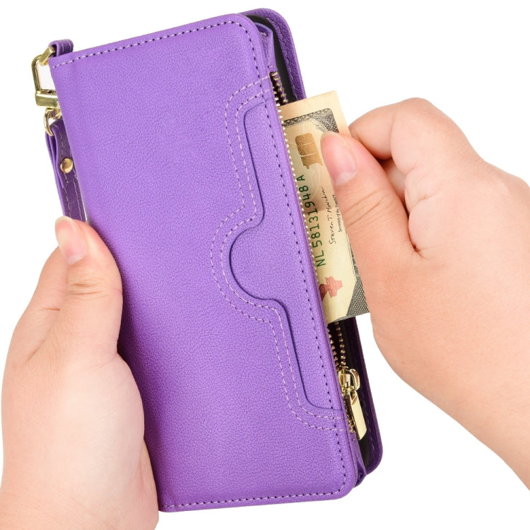 For Doogee X96 Pro Litchi Texture Zipper Leather Phone Case(Purple) - Doogee Cases by PMC TechLife | Online Shopping South Africa | PMC TechLife | Buy Now Pay Later Mobicred