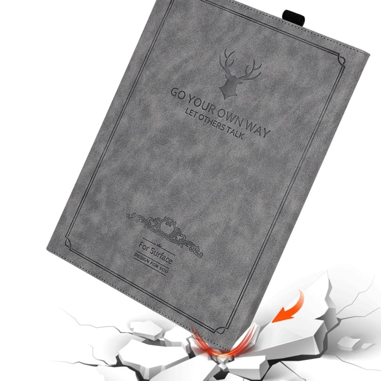 For MicroSoft Surface Pro 8 Deer Head Pattern Tablet Leather Case(Black) - Others by PMC Jewellery | Online Shopping South Africa | PMC Jewellery | Buy Now Pay Later Mobicred