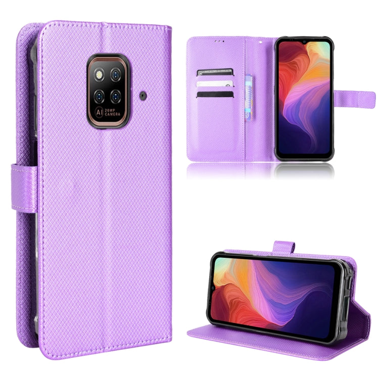 For Ulefone Power Armor 14 / 14 Pro Diamond Texture Leather Phone Case(Purple) - Ulefone Cases by PMC Jewellery | Online Shopping South Africa | PMC Jewellery | Buy Now Pay Later Mobicred