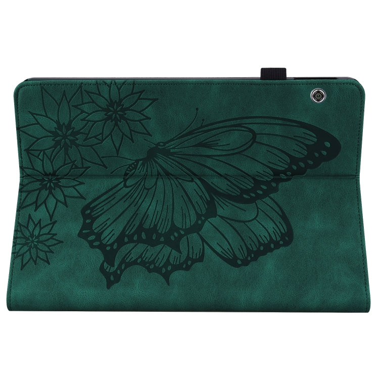 For Huawei MediaPad T5 Big Butterfly Embossed Leather Tablet Case(Green) - Huawei by PMC TechLife | Online Shopping South Africa | PMC TechLife | Buy Now Pay Later Mobicred