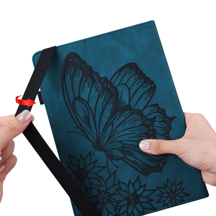 For Realme Pad Big Butterfly Embossed Leather Tablet Case(Blue) - Realme by PMC TechLife | Online Shopping South Africa | PMC TechLife | Buy Now Pay Later Mobicred