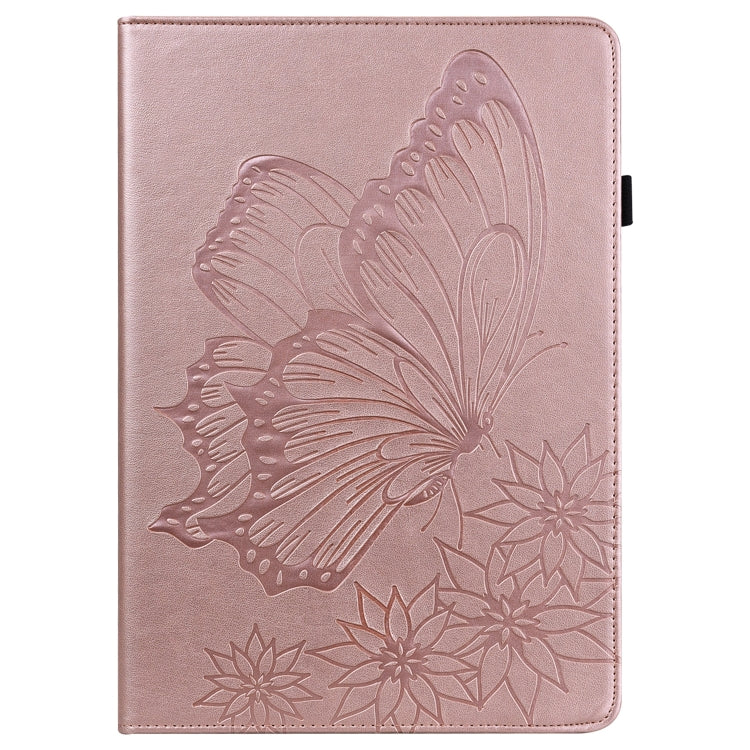 For Realme Pad Big Butterfly Embossed Leather Tablet Case(Rose Gold) - Realme by PMC TechLife | Online Shopping South Africa | PMC TechLife | Buy Now Pay Later Mobicred