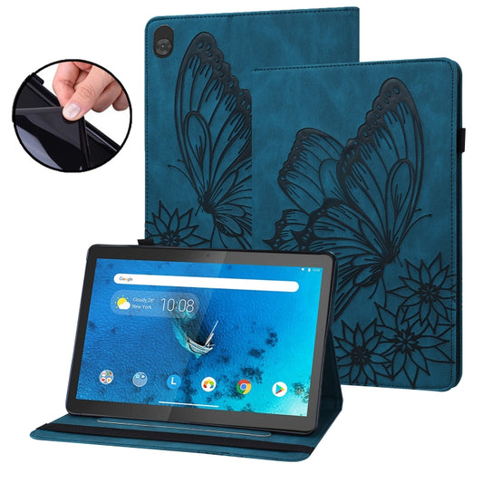 For Lenovo Tab M10 X505L Big Butterfly Embossed Leather Tablet Case(Blue) - Lenovo by PMC Jewellery | Online Shopping South Africa | PMC Jewellery | Buy Now Pay Later Mobicred