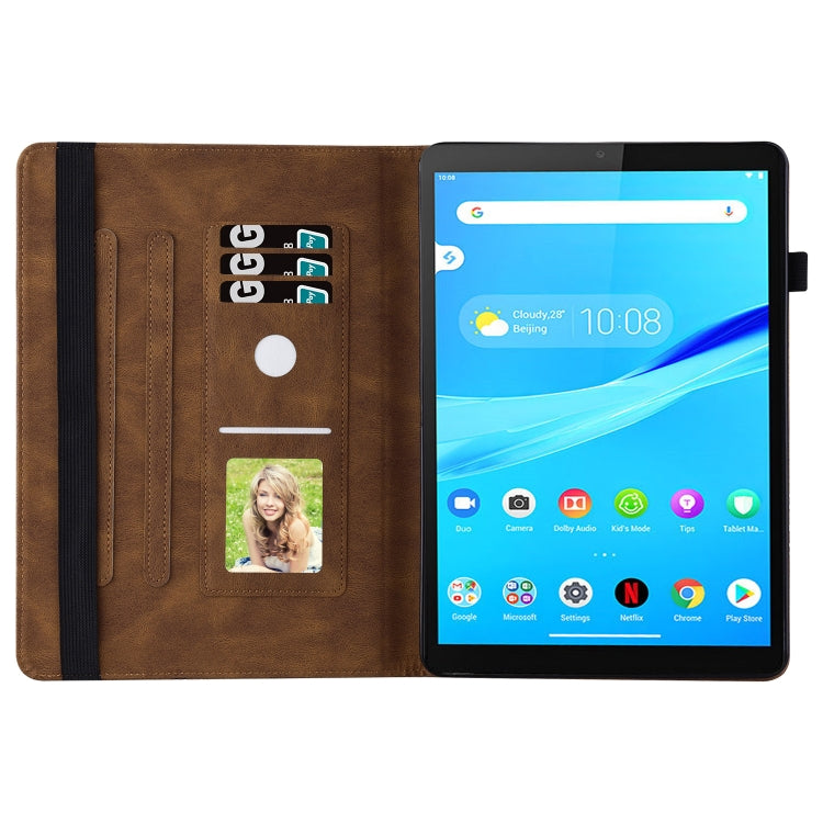 For Lenovo Tab M10 Plus 10.6 3rd Gen 2022 Big Butterfly Embossed Leather Tablet Case(Brown) - Lenovo by PMC TechLife | Online Shopping South Africa | PMC TechLife | Buy Now Pay Later Mobicred