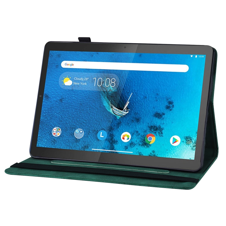For Lenovo M10 Plus X606F Big Butterfly Embossed Leather Tablet Case(Green) - Lenovo by PMC TechLife | Online Shopping South Africa | PMC TechLife | Buy Now Pay Later Mobicred