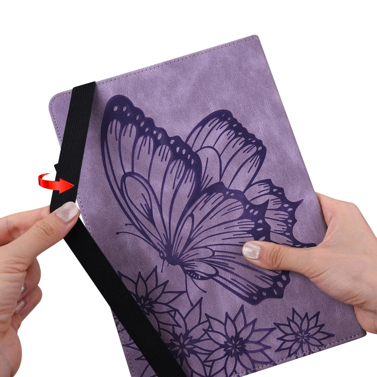 For Amazon Kindle Fire HD 10 / 10 Plus 2021 Big Butterfly Embossed Leather Tablet Case(Purple) - Amazon by PMC TechLife | Online Shopping South Africa | PMC TechLife | Buy Now Pay Later Mobicred