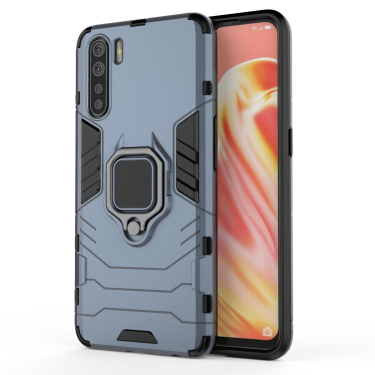 For OPPO A91 PC + TPU Shockproof Protective Case with Magnetic Ring Holder(Navy Blue) - OPPO Cases by PMC TechLife | Online Shopping South Africa | PMC TechLife | Buy Now Pay Later Mobicred