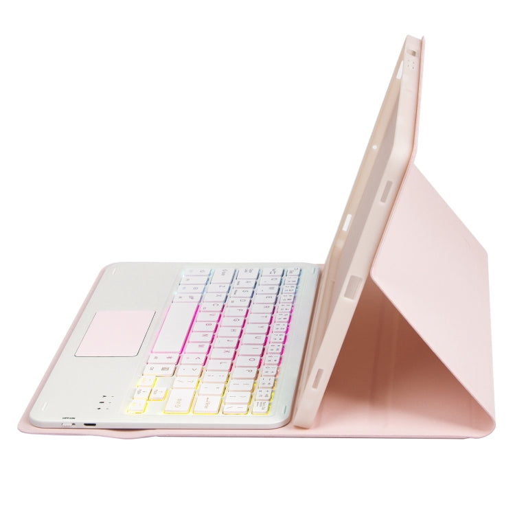 For Samsung Galaxy Tab S8 / S7 A700B-AS Candy Color Backlight Bluetooth Keyboard Leather Tablet Case(Pink) - Samsung Keyboard by PMC TechLife | Online Shopping South Africa | PMC TechLife