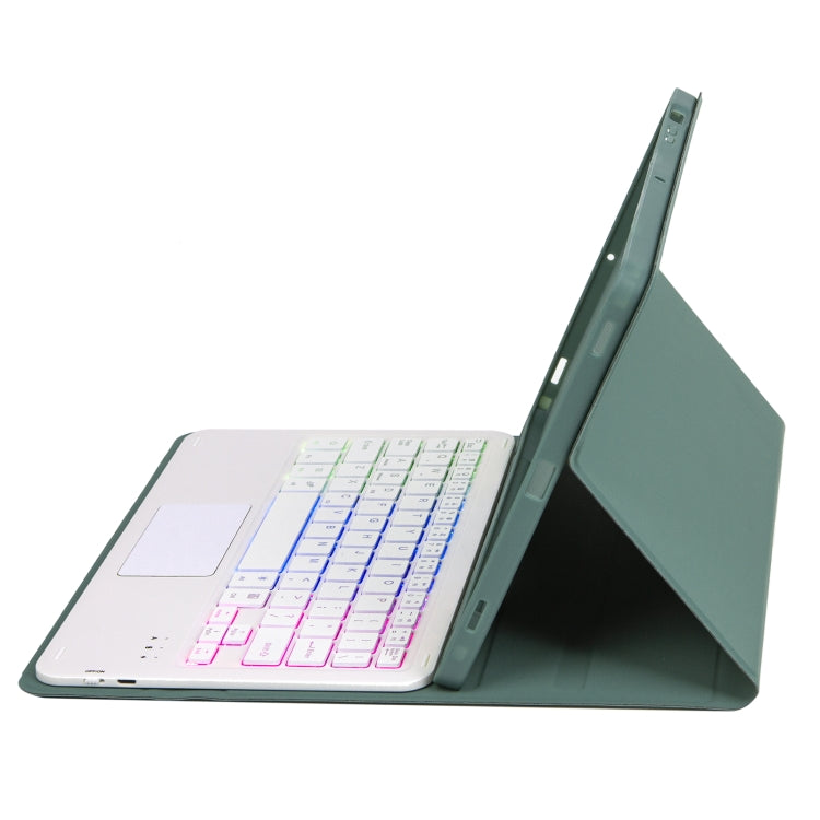 For Samsung Galaxy Tab A8 10.5 (2021) A08B-AS Candy Color Backlight Bluetooth Keyboard Leather Tablet Case(Dark Green) - Samsung Keyboard by PMC TechLife | Online Shopping South Africa | PMC TechLife
