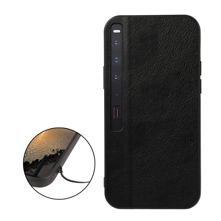 For Huawei Mate Xs 2 Two-color Litchi Texture PU Phone Case(Black) - Huawei Cases by PMC Jewellery | Online Shopping South Africa | PMC Jewellery